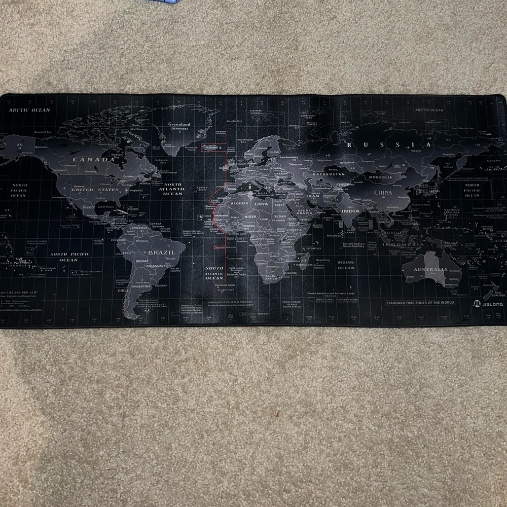 Jialong World Map Gaming Mousepad